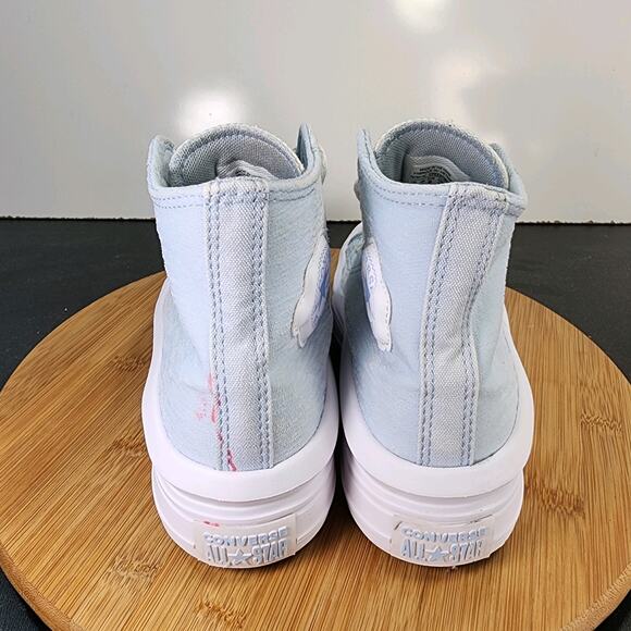 Big Kids Converse Chuck Taylor All Star Hi Sz 4 010419 Blue Canvas Sneakers - Picture 2 of 8